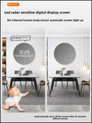 Axyaa Circular Decorative Human Body Induction Digital Clock Wall Lamp Living Room Wall