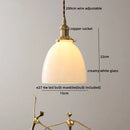 Axyaa Copper Glass LED Pendant Lights Modern Hanging Lamp for Home Decor