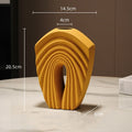 Axyaa Geometric Fold Ceramic Vase Sector Flower Vase Home Decor Hollow Handicrafts
