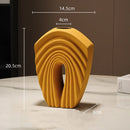 Axyaa Geometric Fold Ceramic Vase Sector Flower Vase Home Decor Hollow Handicrafts