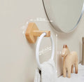 Axyaa Space Aluminum Towel Ring with Solid Wood Holder - Round Bathroom Towel Rack