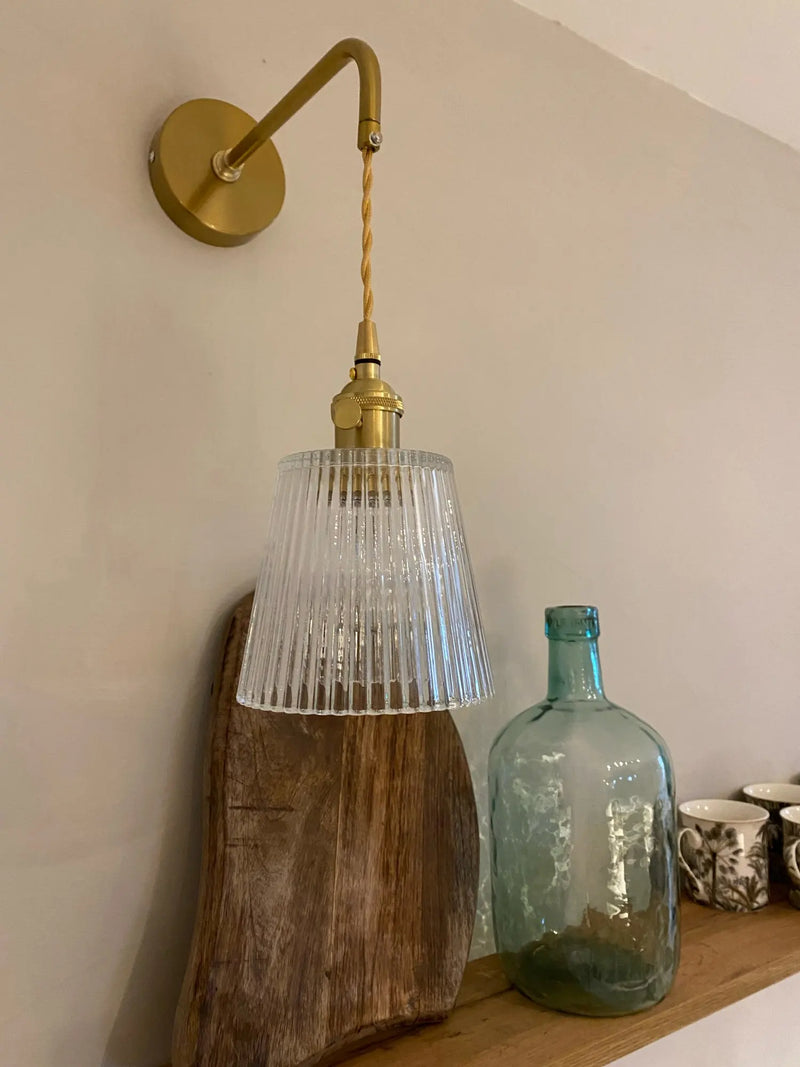 Axyaa Modern Glass Wall Sconce Light for Bedroom Decor