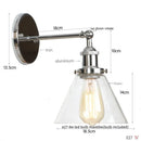 Axyaa Clear Glass Iron LED Wall Lamp Stair Light Fixture Vintage Industrial Plug-In Bedside