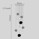 Axyaa Modern Stair Chandelier Pendant Light - LED Ceiling Lamp for Living Room