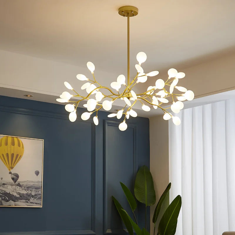 Axyaa Firefly Ceiling Chandelier: Branch Shape LED Lighting for Home Decor