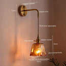 Axyaa Glass Copper LED Wall Lights for Home Decoration Restaurant Living Room