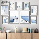 Axyaa Santorini Ocean Seascape Canvas Wall Art Painting Print for Living Room Decor