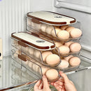 Axyaa Refrigerator Egg Organizer: Sliding Carton & Automatic Roller for Kitchen Countertop