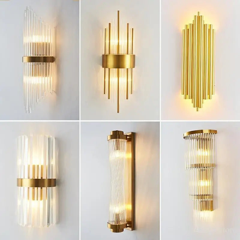 Axyaa Nordic Crystal Wall Lamp: Elegant LED Wall Light for Living Room & Bedroom
