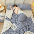 Axyaa Lamb Wool Throw Blanket Double Sided Queen Duvet Cover Bedspread