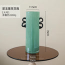 Axyaa Glass Vase Double-eared Straight-tube for Flower Arrangement and Home Decor