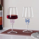 Axyaa Pink Bow Goblet Wine Glass - 420ML Cute Transparent Liqueur Gift