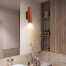 Axyaa Coral Red Cylindrical Stone Home Decor Lamp for Bedside, Wall Light, Corridor, Staircase