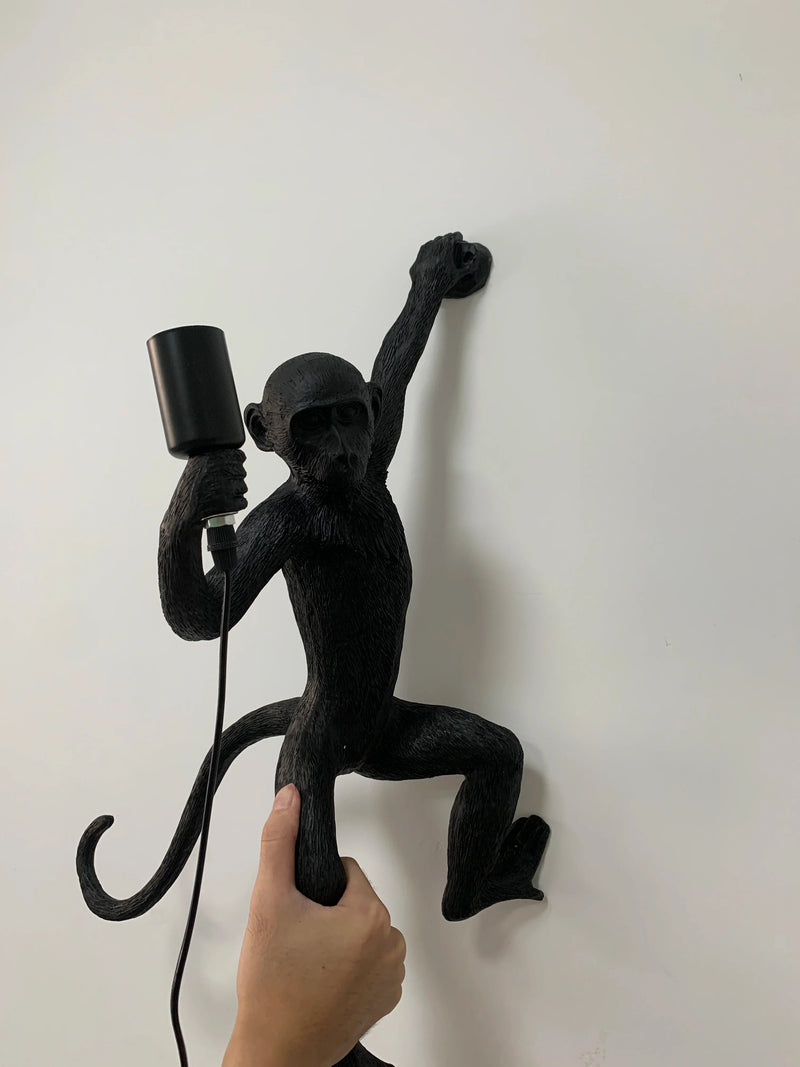 Axyaa Modern Monkey Pendant Light - Resin Animal LED Fixture