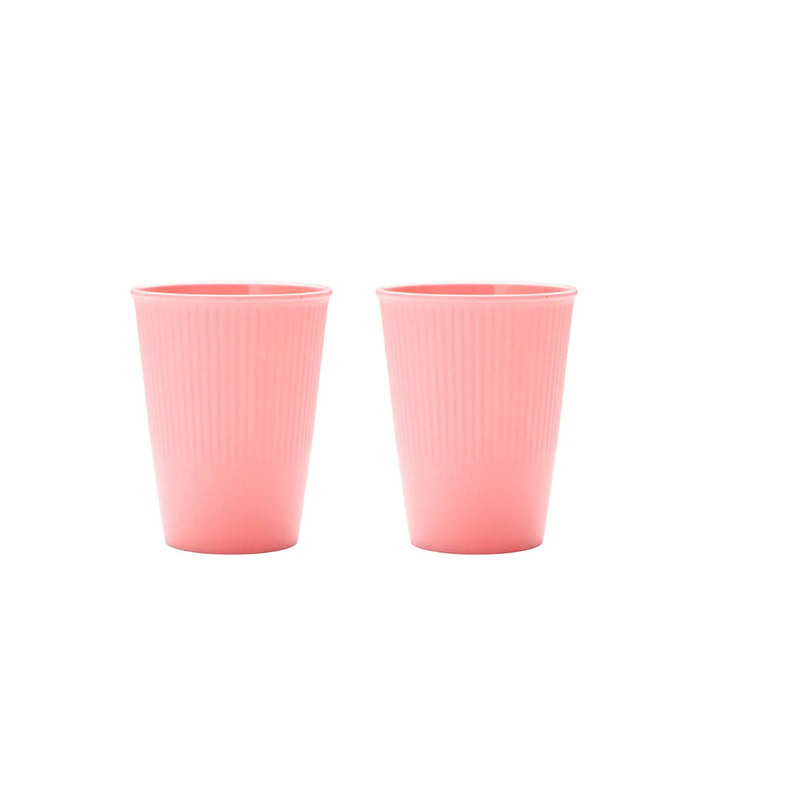 Axyaa Pink Plastic Reusable Cups for Home, Kitchen, Restaurant, Picnic, Camping - Set of 6