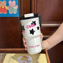 Axyaa Stainless Steel Double Drinking Thermos Vacuum Tumbler with Straw Cup