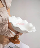 Axyaa Lace Wood Fruit Pot with High Legs for Dried Fruits and Snacks
