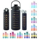 Axyaa Gradient Color Sports Water Bottle with Straw and Handle