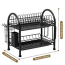 Axyaa Iron Dish Drainer Rack with Utensil Holder | Kitchen Organizer for Dishes & Cutlery