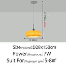 Axyaa Modern Glass Chandelier Lights - Orange White - Dimmable Bedroom Study Hanging Lamp