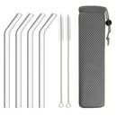 Axyaa Glass Straws 200*12mm - Reusable Eco-friendly Straws with Brush - Smoothie Tea Cocktail Juice