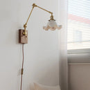 Axyaa Ceramic Flower Wall Lamp: Nordic Modern LED Bedside Light with Flexible Design