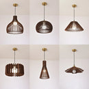 Axyaa Walnut Wood Chandelier Pendant Light for Bedroom & Dining Room