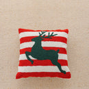 Axyaa Christmas Embroidery Canvas Pillowcase 45x45cm - Holiday Home Decoration