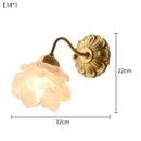 Axyaa Retro Flower Copper Hanging Lamp Crystal Glass Chandelier for Bedroom & Study