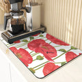 Axyaa Leaf Print Coasters & Drying Mat Set for Kitchen Essentials