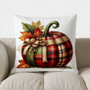 Autumn Plaid Pumpkin Pillow Cover - Axyaa Decorative Throw Cushion for Sofa, Bedroom, Car