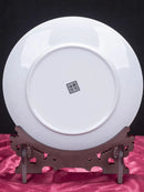 Axyaa Double Dragon Ceramic Frame on Wooden Base with Circular Disc