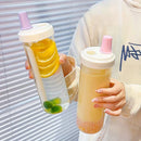 Axyaa Bubble Tea Kids Glass Water Bottle with Straw - BPA Free