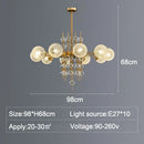 Axyaa Glass Ball Chandelier: Luxurious Creative Design for Restaurant Bedroom & High-End Lamp