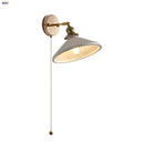 Axyaa Copper Canopy LED Wall Light Fixture Bedroom Sconce White Ceramic Nordic Modern