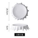 Axyaa White Porcelain Dinner Plate Set for Home Kitchen Dining