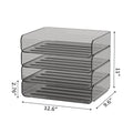 Axyaa 4-Tier Paper Tray Desk Organizer with Pen Holder, Stackable File Organizer