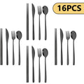 Axyaa Stainless Steel Dinnerware Set 16Pcs - Knife Fork Spoons Cutlery Kitchen Set
