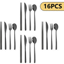 Axyaa Stainless Steel Dinnerware Set 16Pcs - Knife Fork Spoons Cutlery Kitchen Set