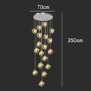 Axyaa Modern LED Ring Stairs Pendant Light Chandeliers for Living and Dining Room