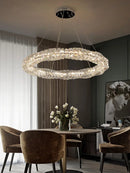 Axyaa Luxury Dimmable Crystal Pendant Lights: Modern Remote Control LED Luminarias