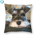 Miniature Schnauzer Puppy Pillow Cover by Axyaa: Cute Dog 3D Cushion for Living Room