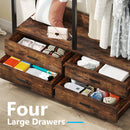 Axyaa Freestanding Closet Organizer with Drawers, Hooks, and Storage Shelf