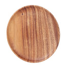 Axyaa Acacia Wood Round Plates Set - Wooden Tableware for Food Serving