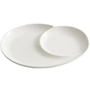 Axyaa Ceramic Spiral Partition Plate for Dumplings & Sushi, Fries with Shrimp Plate