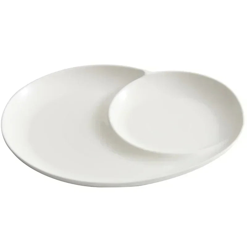 Axya Ceramic Spiral Partition Plate for Sushi Dumplings & Fries