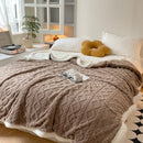 Axyaa Diamond Striped Plush Fleece Sofa Throw Blanket for Warmth & Comfort