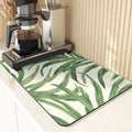 Axyaa Leaves Print Silicone Placemats - Absorbent Kitchen Dish Mat