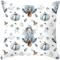 Axyaa Halloween Pumpkin Cushion Cover 18x18 - Farmhouse Throw Pillow for Home Decor