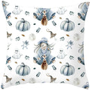 Axyaa Halloween Pumpkin Cushion Cover 18x18 - Farmhouse Throw Pillow for Home Decor